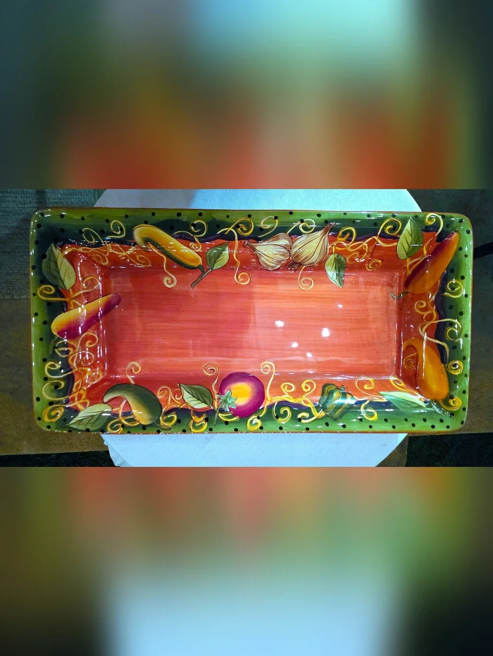 Gates Ware by Laurie Gates 18” Hand Painted Vegetable Serving Platter